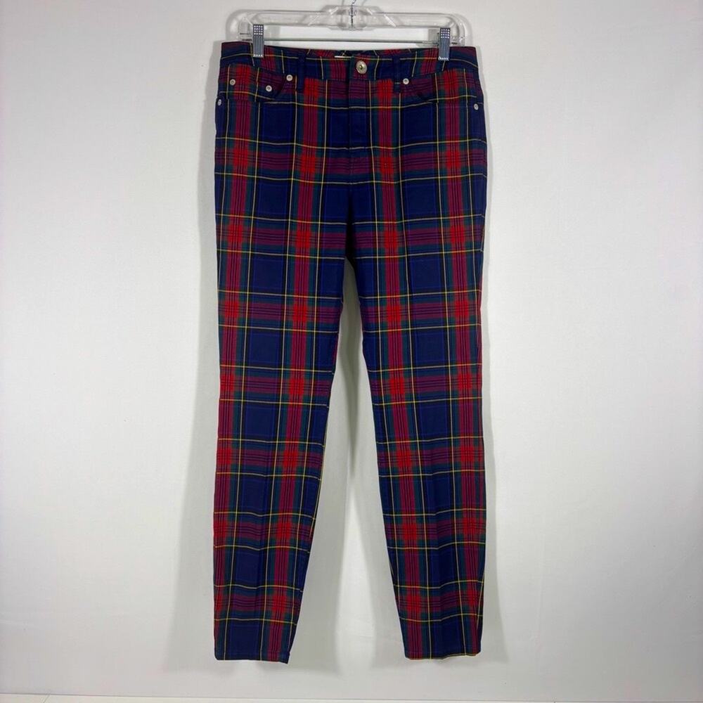 Vineyard Vines Red and Blue Plaid Pants Size 8 FF0617